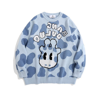Suéter Holgado para Hombre con Cuello Redondo y Estampado Jirafa - Image 2