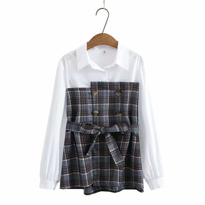 Camisa Cuadriculada de Manga Larga con Diseño Superpuesto - Image 2