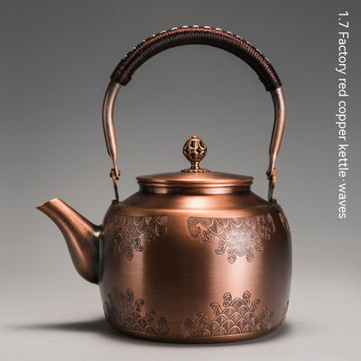 Tetera Antigua de Cobre con Mecanismo Manual para Hervir Agua - Image 2