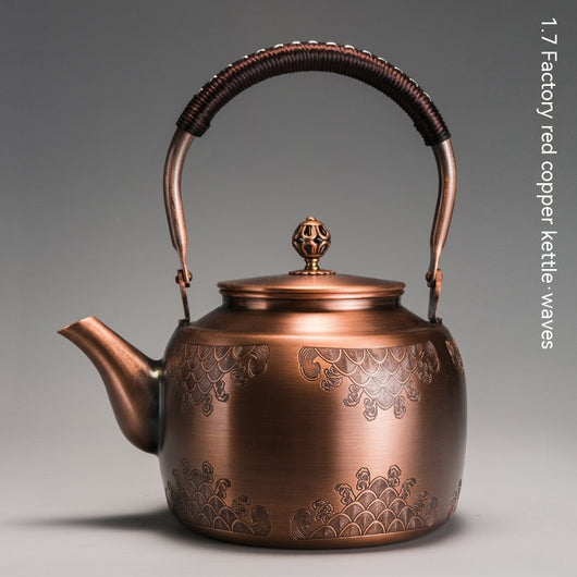 Tetera Antigua de Cobre con Mecanismo Manual para Hervir Agua - Image 2