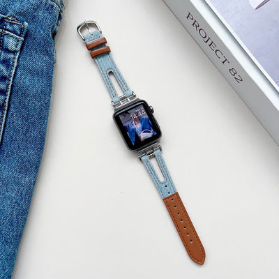 Reloj Inteligente con Correa de Cuero Denim y Hebilla Metálica - Image 4