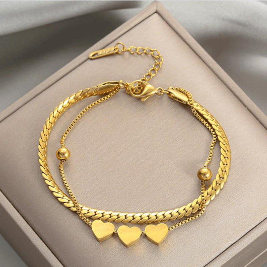 Pulsera de Amor en Oro 18K con Cuerda Multicapa - Diseño Exclusivo