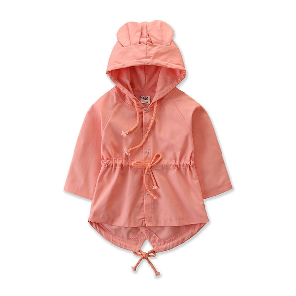 Abrigo Impermeable Infantil con Orejas de Conejo