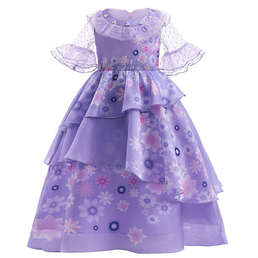 Vestido Princesa Infantil con Falda y Blusa de Manga Corta - Image 6