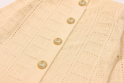 Chaleco Vestido Tejido Calado Manga Larga Cuello Redondo - Image 44