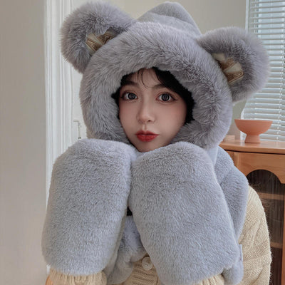 Conjunto Térmico Invierno: Gorro, Bufanda y Guantes Peluche - Image 7
