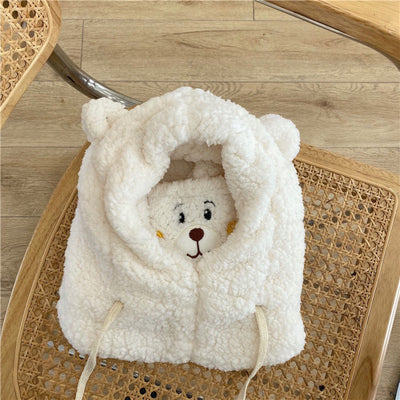 Gorro Oso Cálido con Bufanda Integrada, Máscara y Cordón Ajustable - Image 10