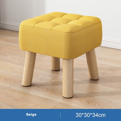 Taburete de Madera Maciza Minimalista con Tapizado - Image 25