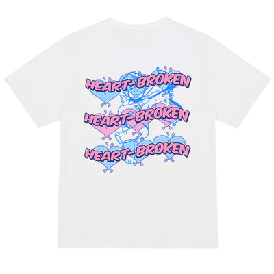 Camiseta Estampada Retro Corazón Amor Manga Corta - Image 3