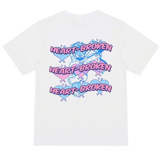 Camiseta Estampada Retro Corazón Amor Manga Corta - Image 3