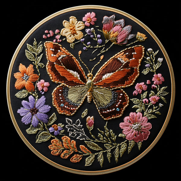 Kit Completo de Bordado Mariposas - Manualidades de Arte Textil