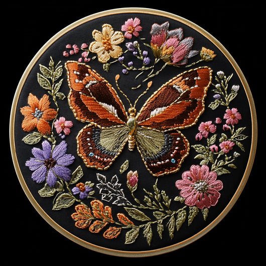 Kit Completo de Bordado Mariposas - Manualidades de Arte Textil