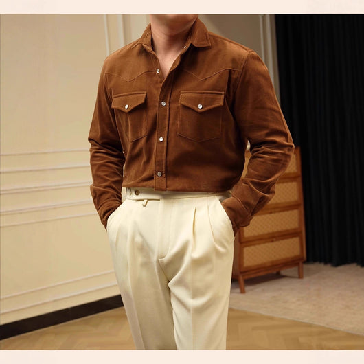 Camisa Casual de Negocios para Hombre en Algodón Puro con Tejido Texturizado - Image 2