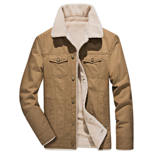 Chaqueta de Mezclilla Gruesa con Forro de Terciopelo para Invierno