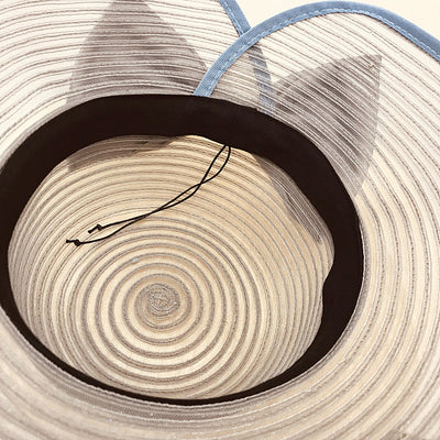 Sombrero de Paja Vintage con Moño Perla para Playa - Image 16