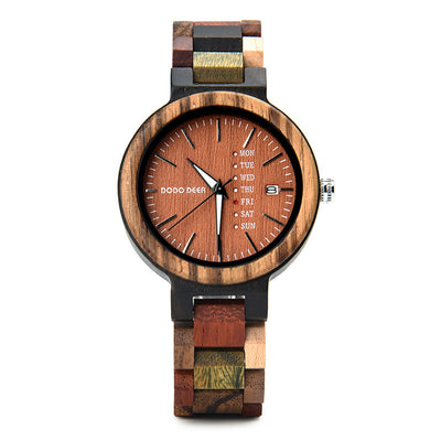 Reloj de Pareja Estilo Europeo Americano con Calendario de Madera - Image 8