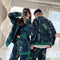 Conjunto Retro Camuflaje: Chaqueta Denim Jacquard + Pantalón Ancho
