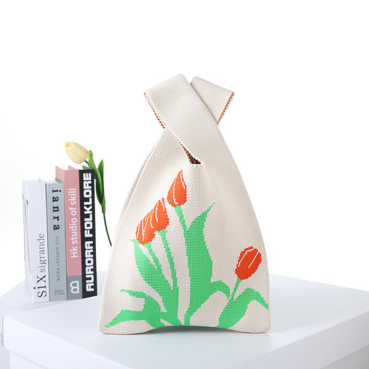 Bolsa de Compras Tejida a Cuadros con Rayas en Contraste - Image 15
