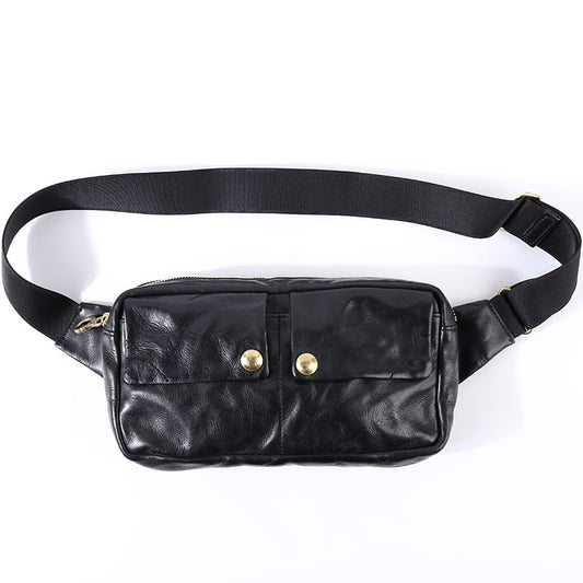 Bolso Mensajero de Cuero Retro - Estilo Casual - Image 2