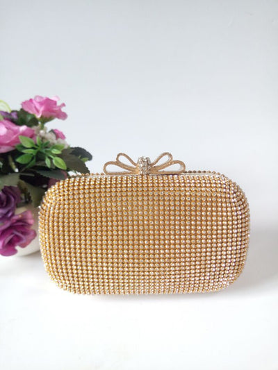 Cartera de Noche Elegante con Cadena de Diamantes y Cristales - Image 2