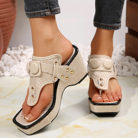 Sandalias Tipo Chancla con Cuña para Tallas Grandes - Image 15