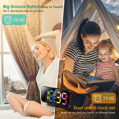 Reloj Despertador LED Cuadrado de Escritorio - Image 10