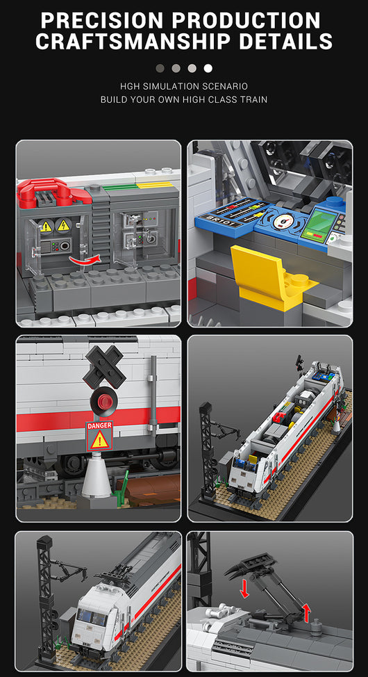 Tren a Vapor Modelo Estático - Puzzle de Bloques de Construcción - Image 8
