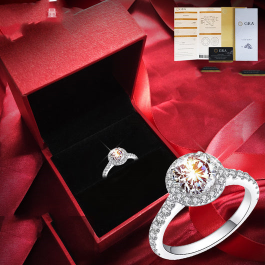 Anillo de Diamante de Quilate en Oro Blanco para Parejas en Plata Esterlina - Image 9