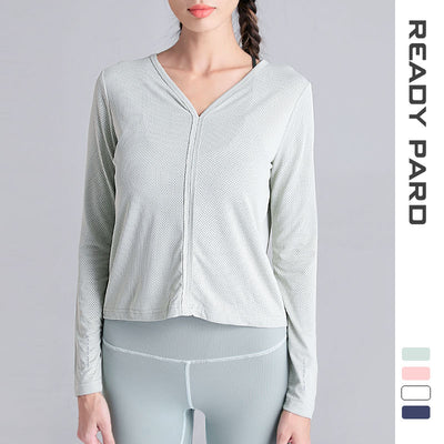 Ropa de Yoga Deportiva de Algodón y Lino de Manga Larga