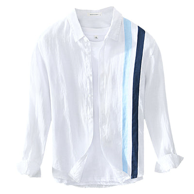 Camisa de Lino Casual para Hombre - Manga Larga Suelta Talla Grande - Image 9