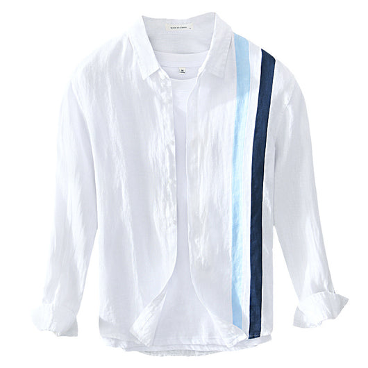 Camisa de Lino Casual para Hombre - Manga Larga Suelta Talla Grande - Image 9