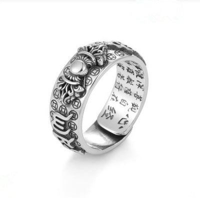 Anillo Pixiu de Plata 99 Pura para Hombre - Tránsito y Meridiano del Corazón - Image 14