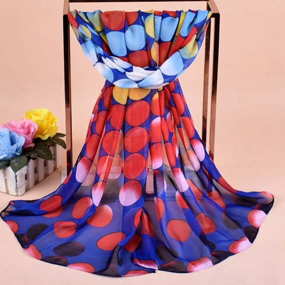 European Style Color Gradient Long Chiffon Silk Scarf