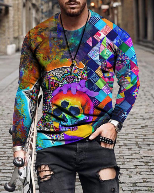 Camiseta Casual Slim Fit con Estampado de Letras para Hombre