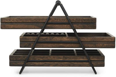Organizador de Joyas de Madera con 3 Niveles - Perchero para Aretes, Collares y Relojes - Image 9