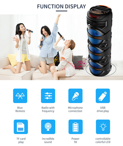 Parlante Bluetooth con Micrófono Inalámbrico y Luces LED para Fiestas - Image 10