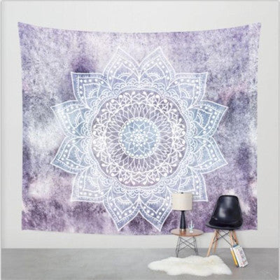 Tropical leaf and pink flamingo tapestry with "GOOD MORNING" text, hanging above a bed in a bright room. - Image 11