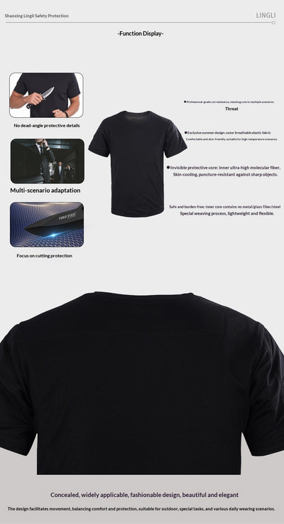 Camiseta Negra Refrigerante Resistente al Corte y Fácil de Limpiar - Image 7