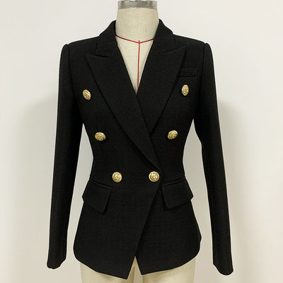 Traje de lino doble botonadura con botones de león metálico - Image 10