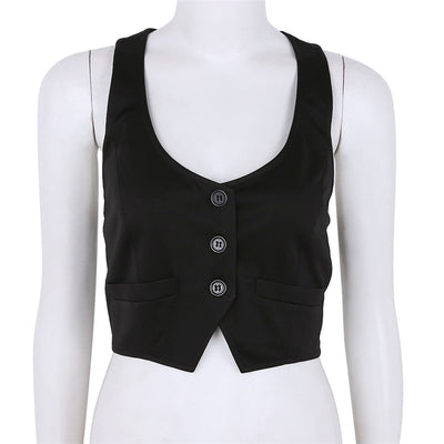 Chaleco Ajustado de Cuello V con Botones para Mujer - Image 5