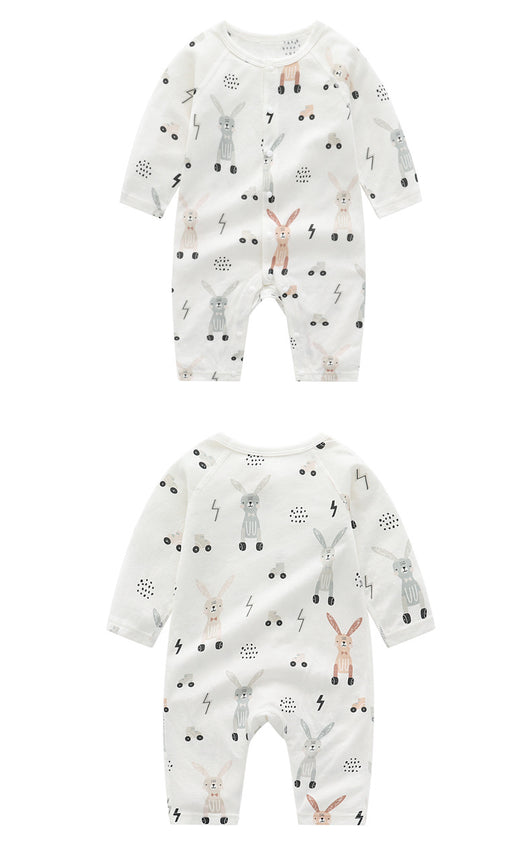 Mameluco de Fibra de Bambú Suave para Bebé - Estampado Floral y Animal Unisex - Image 14