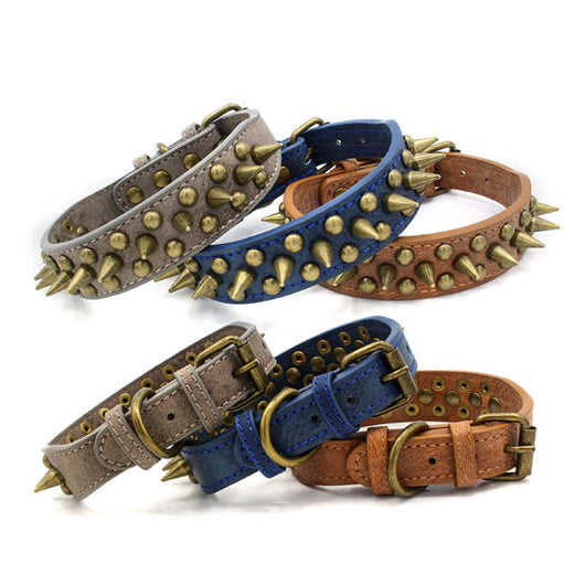Collar de Cuero para Perros Grandes con Tachuelas y Remaches - Pit Bull S-XL - Image 3