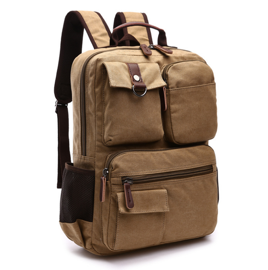 Mochila Universitaria Canvas 15 Pulgadas - Bolsa Laptop Resistente para Estudiantes