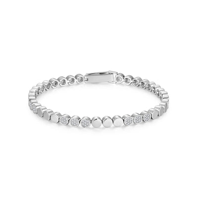Pulsera de Moissanita Redonda Plateada en Oro - Diseño Burbuja Exclusivo para Mujer - Image 5
