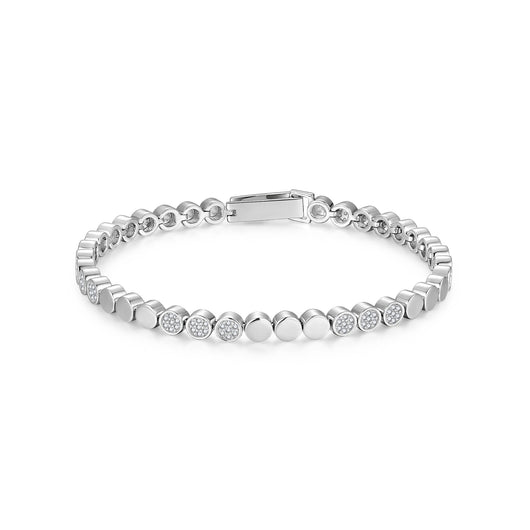 Pulsera de Moissanita Redonda Plateada en Oro - Diseño Burbuja Exclusivo para Mujer - Image 5