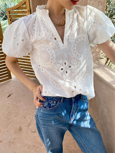 Blusa Francesa Elegante para Mujer - Estilo Festivo - Image 10