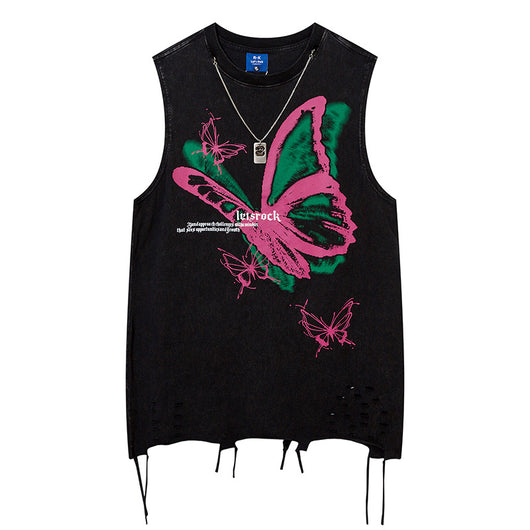 Playera Sin Mangas Rasgada Butterfly para Hombre - Image 12