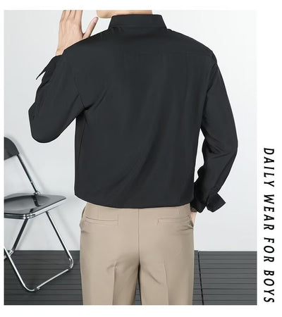 Camisa Suelta de Lino Coreana con Drapeado Elegante - Image 17
