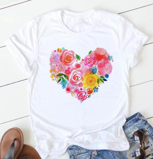 Playera Estampado Flores Love Manga Corta - Image 11