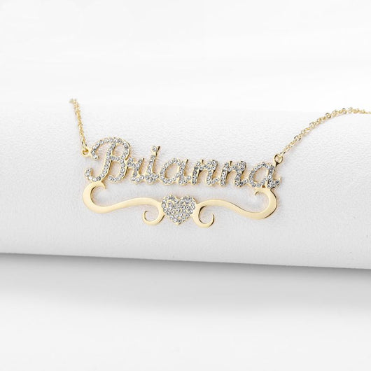 Collar Personalizado de Corazón con Cristales y Mariposa - Image 10